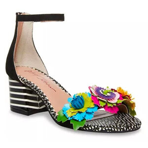 Betsey Johnson Lore Floral Strap Dress Sandals 9.5 whimsical